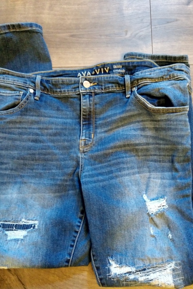 Ava & Viv Skinny Rip and Repair Jeans